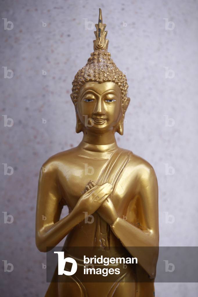 Detail of a Buddha statue in Wat Khao Takiab, Hua Hin. Thailand