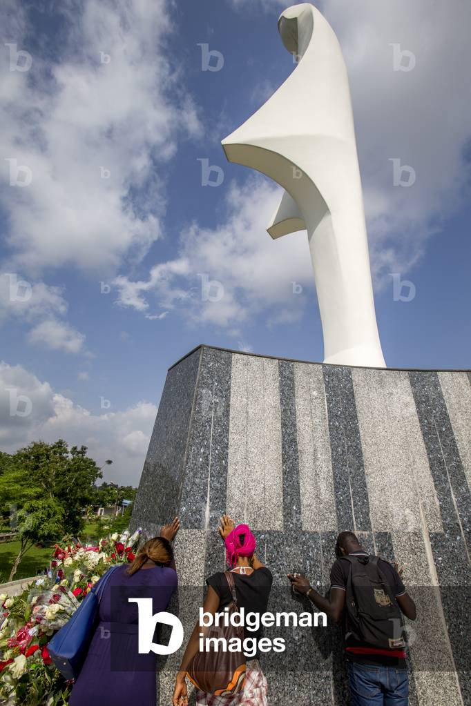 Pilgrims at Our Lady of Africa catholic sanctuary, Abidjan, Ivory Coast. (photo)