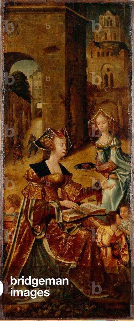 Two women with children, c.1510-20 (oil on panel)