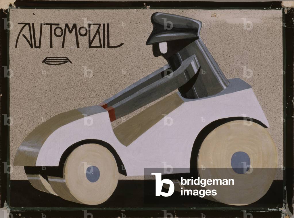 Design for a toy car, produced by Jean Stoettner, Nuremberg, 1903 (bodycolour on paper) (see also 330167)