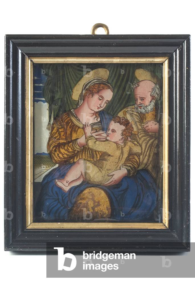 Holy Family, c.1690-1710 (oil on glass)