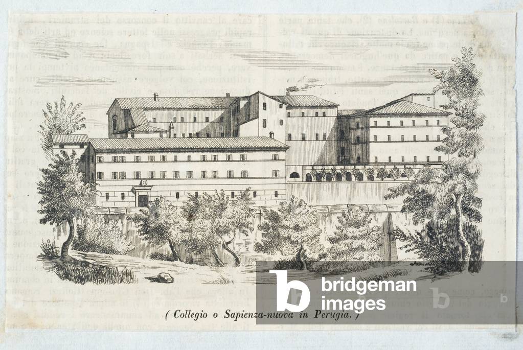 View of the College or Sapienza Nuova in Perugia, 1850 (engraving on copper)