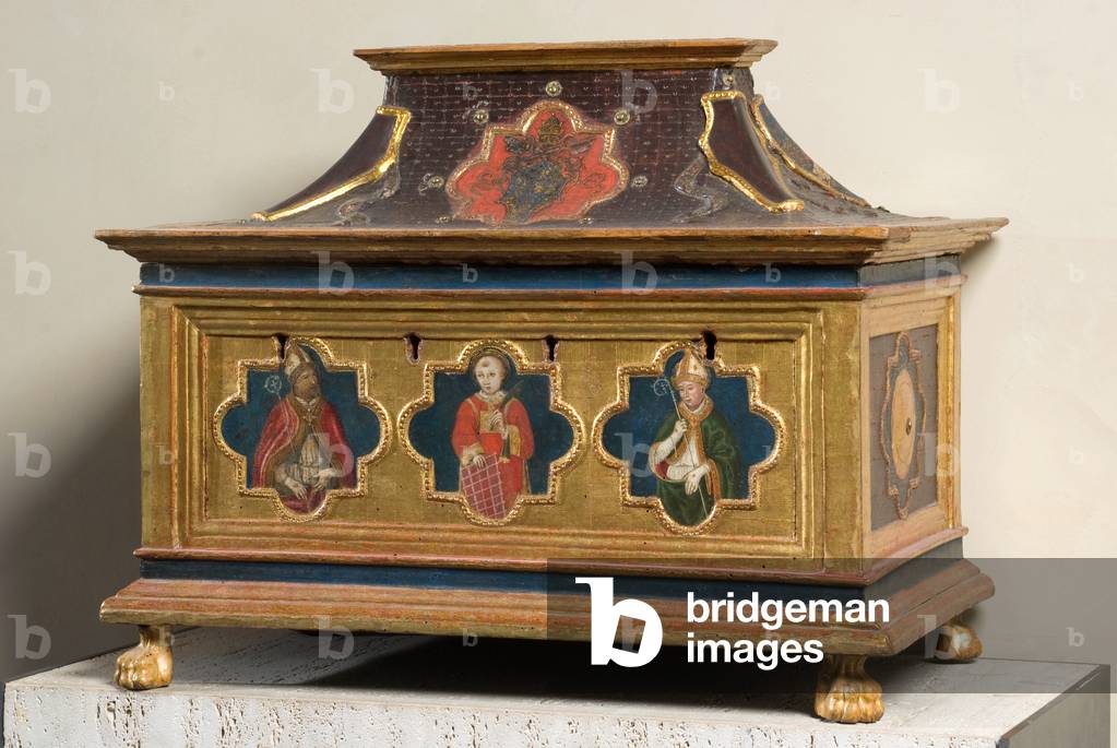 Chest (ballot box) used for magistrate elections in city of Perugia, Italy, c.1450-1480 (poplar wood painted in tempera, decorated)