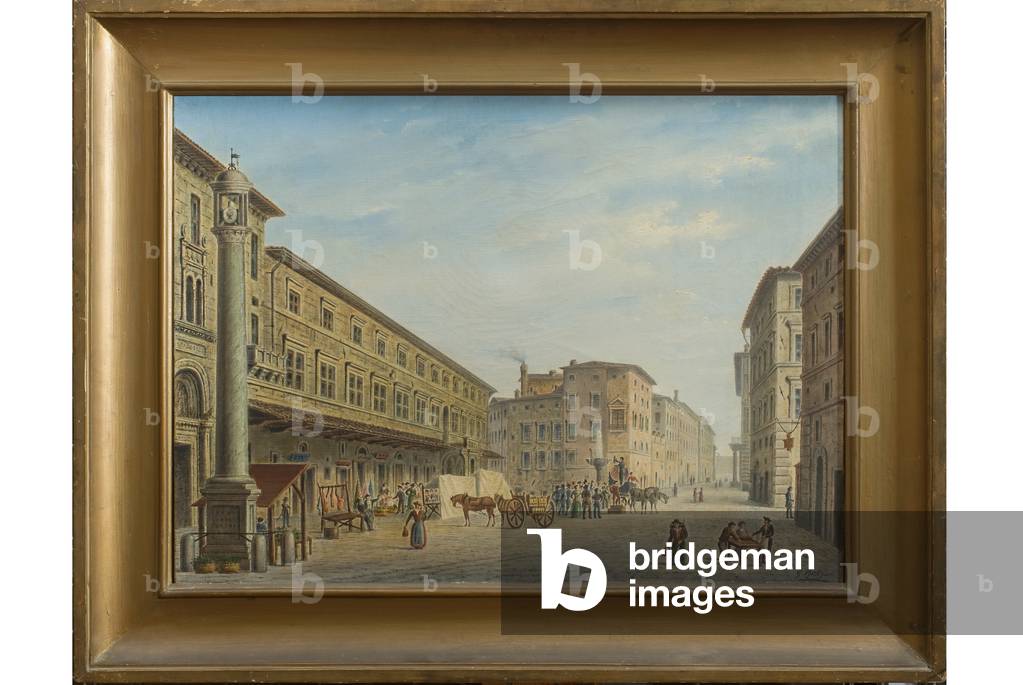 View of Piazza del Sopramuro, c.1860-75 (oil on canvas)