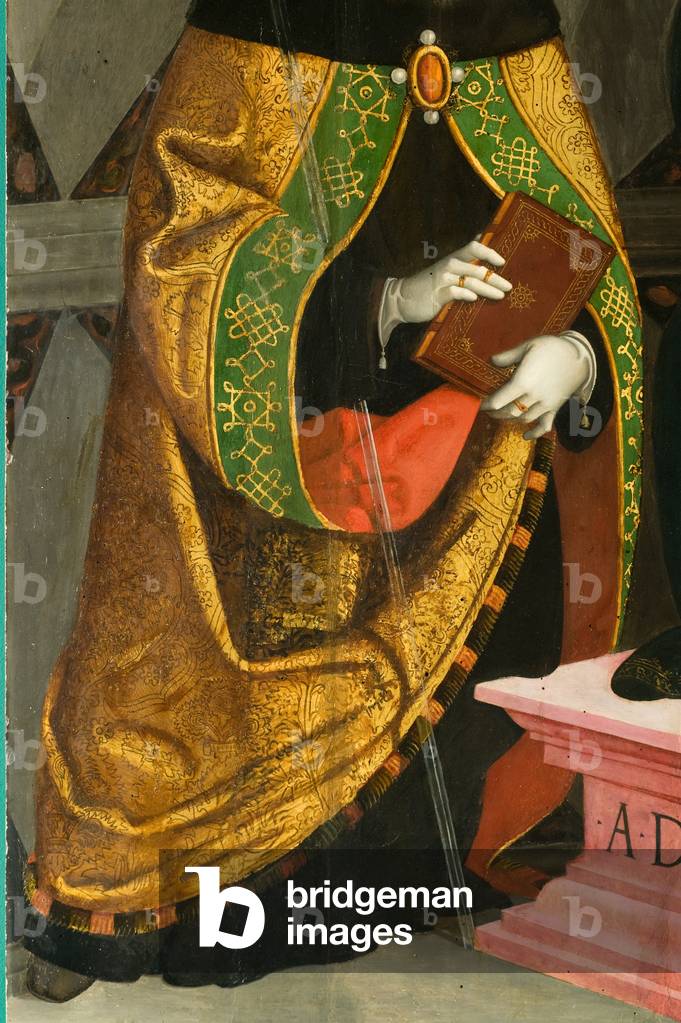 Madonna with Infant Jesus Enthroned, St. Augustine and St. Sebastian, detail, c.1506-08 (oil on canvas)