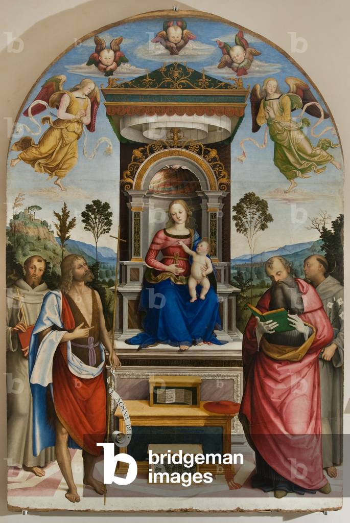 Altarpiece of Saint Jerome: Virgin on the throne with child and saints, c.1500-1550 (tempera on panel)