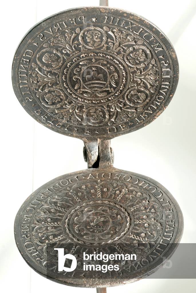 Coat of arms of family Tranquilli, 1564 (chiseled iron)