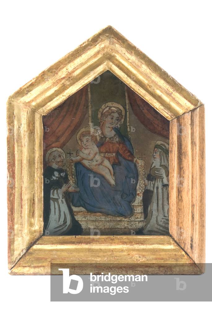 Our Lady of the Rosary, c.1575-1600 (oil on glass)
