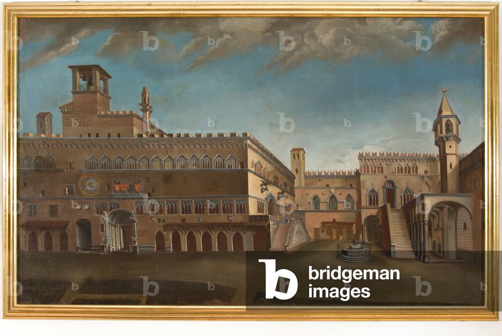 Piazza IV november in Perugia, c.1780-1799 (oil on canvas)