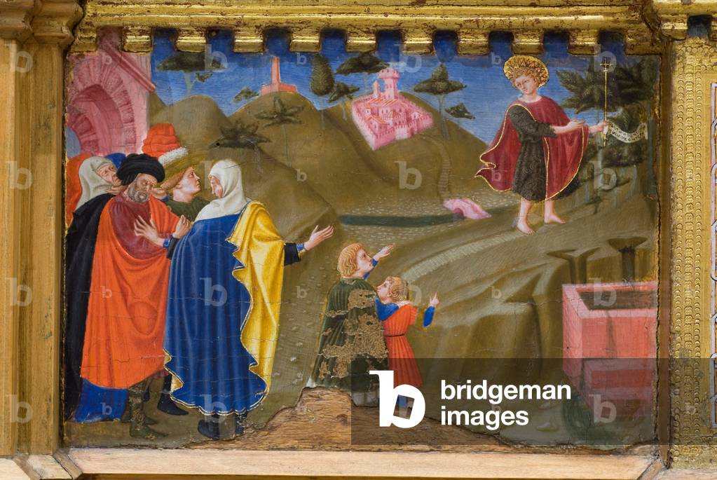 St. John Child Goes into the Desert, detail of the Polyptych of Santa Giuliana, 1438 (tempera on panel)