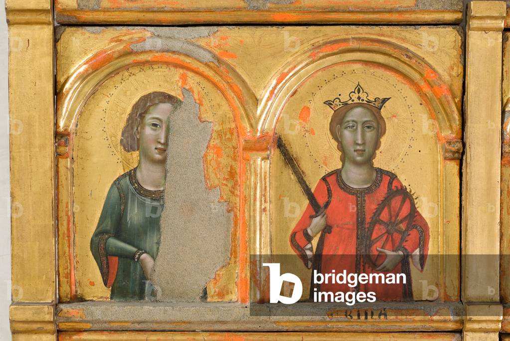 Saint Martha and Saint Catherine of Alexandria, detail, c.1315-18 (tempera on board)