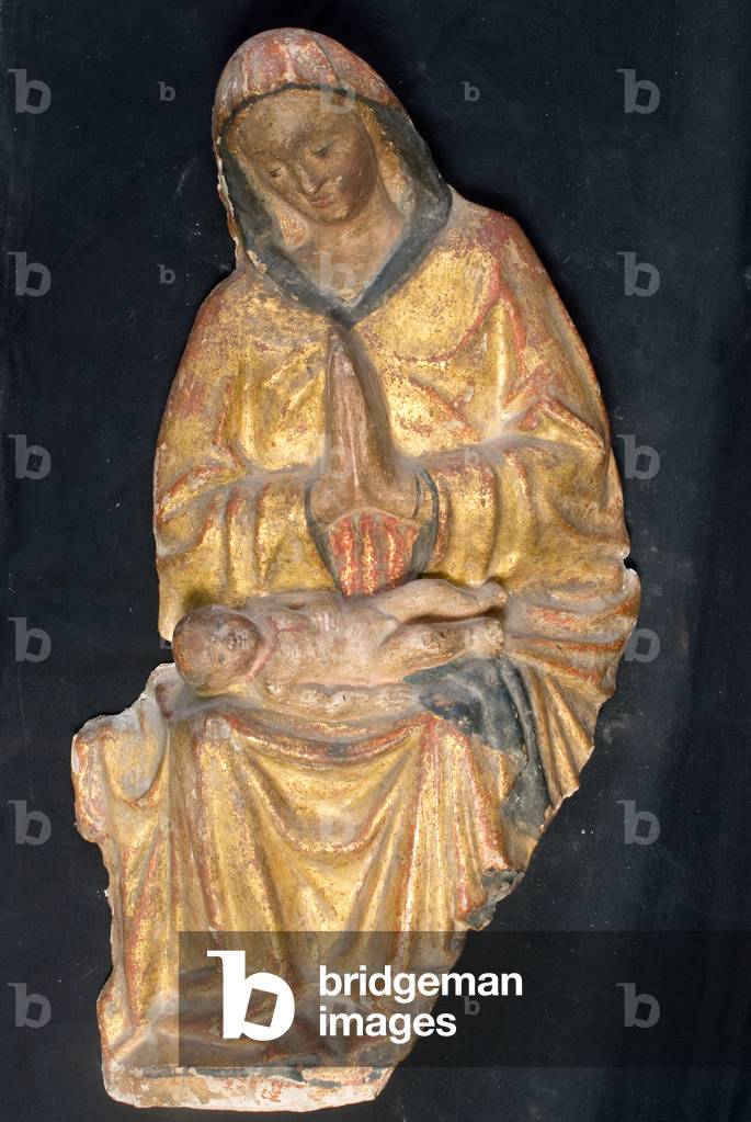 Madonna with Child Jesus, c.1450-1500 (painted and gilded terracotta)