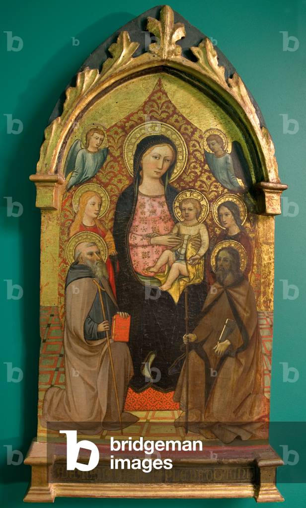 Madonna and Child Jesus enthroned with Saints and Angels, c.1400-20 (tempera on panel)