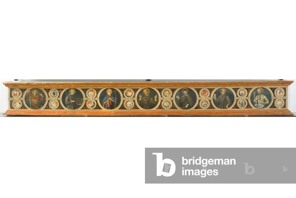 St. Michael the Archangel; St. Bernardino of Siena; St. Ludovico of Toulouse; St. Francis of Assisi; St. Clare of Assisi; St. Anthony of Padua; St. Jerome, c.1477-1479 (oil on board)