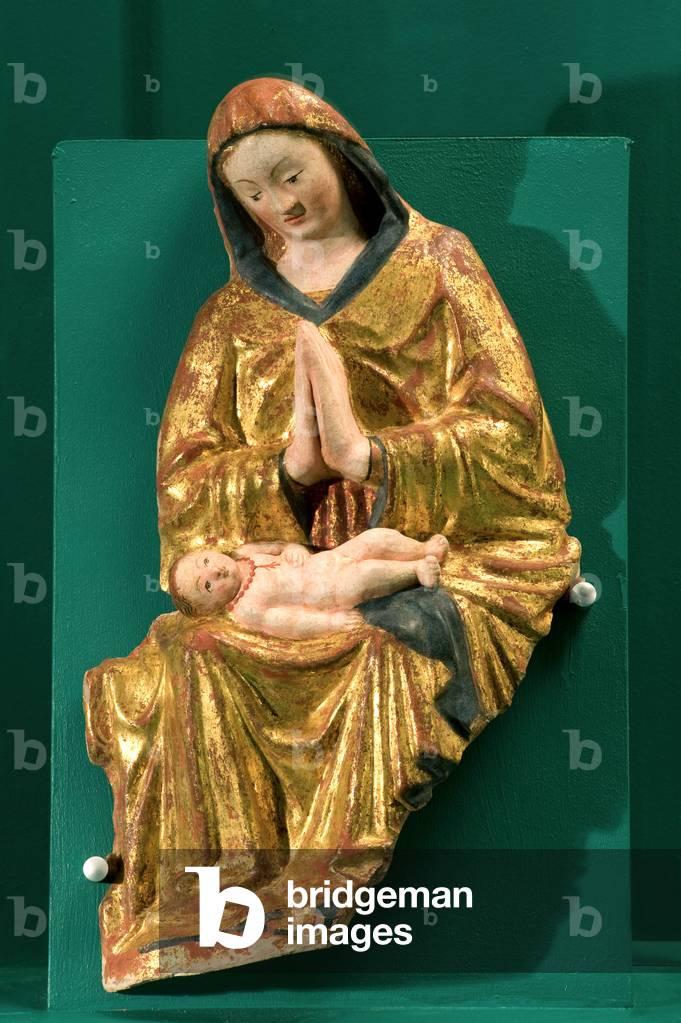 Madonna with Child Jesus, c.1450-1500 (painted and gilded terracotta)