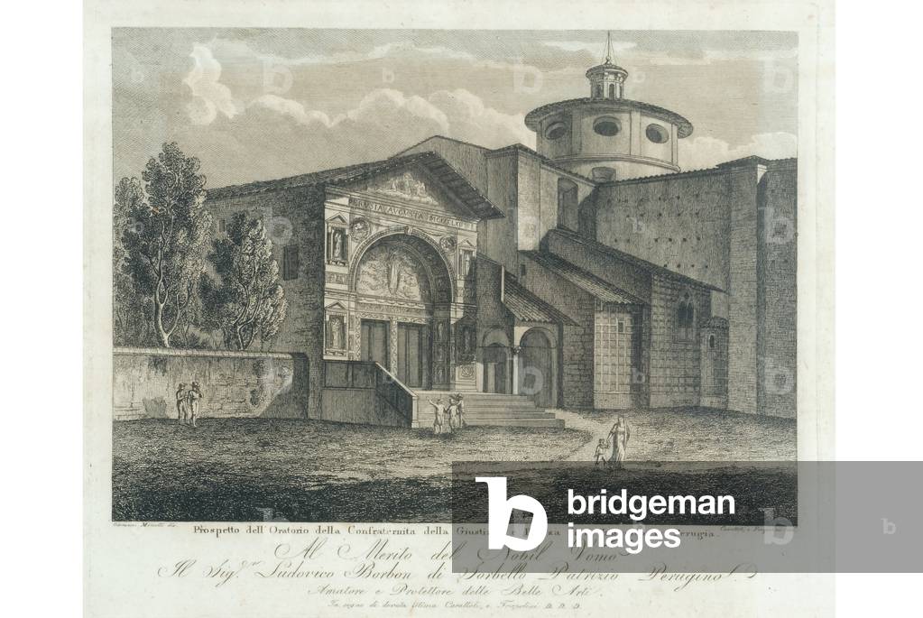View of San Bernardino in Perugia, c.1900-1940 (engraving on copper)