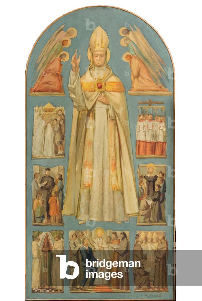 Stories of the life of Pope Pius X, c.1925-50 (oil on board)