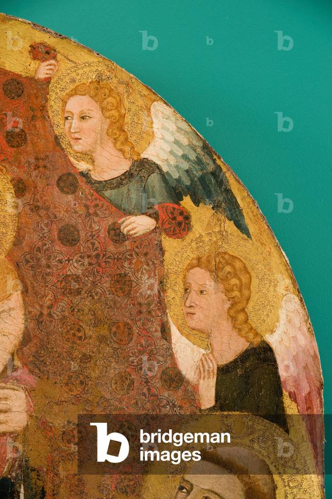 Madonna with Child Jesus Enthroned, Saint Peter Martyr, Saint Dominic, Donors and Angels, detail of the angels, c.1330-49 (tempera on panel)