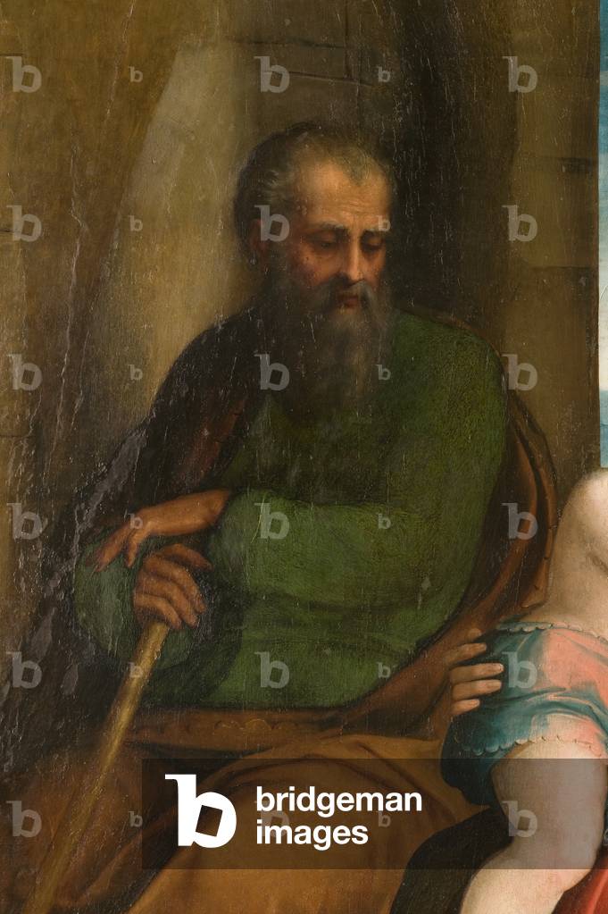Holy Family with Saint John, Saint Francis and Saint Anthony from Padova, c.1537-44 (oil on board)