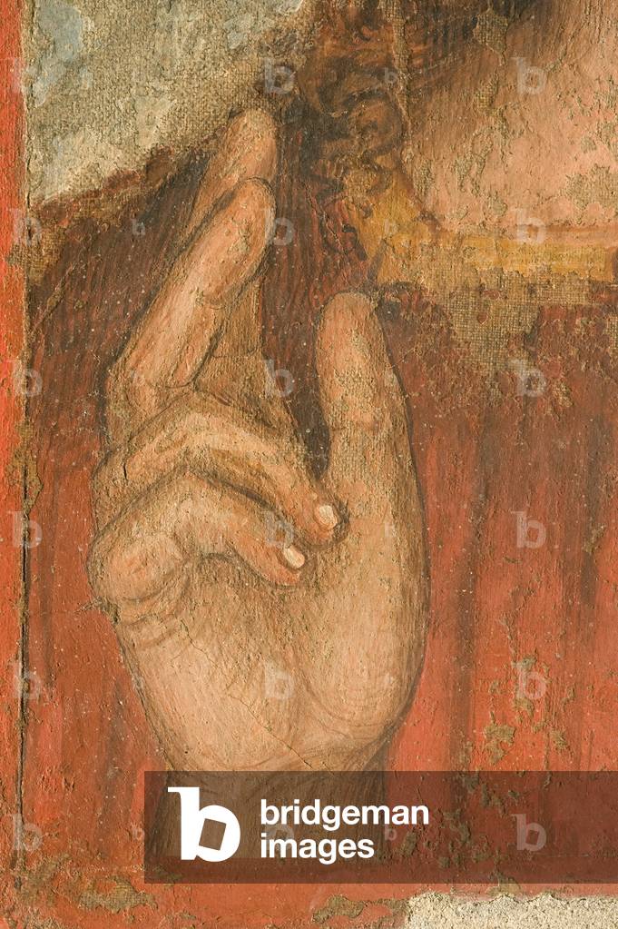 Salvator Mundi (detail), c.1476-1480 (staccato fresco)