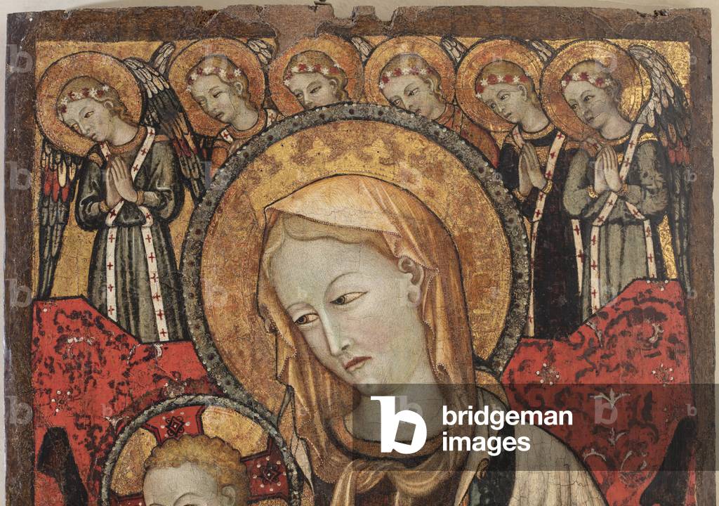 Madonna with infant Jesus and Angels, detail, c.1400-10 (tempera on board)