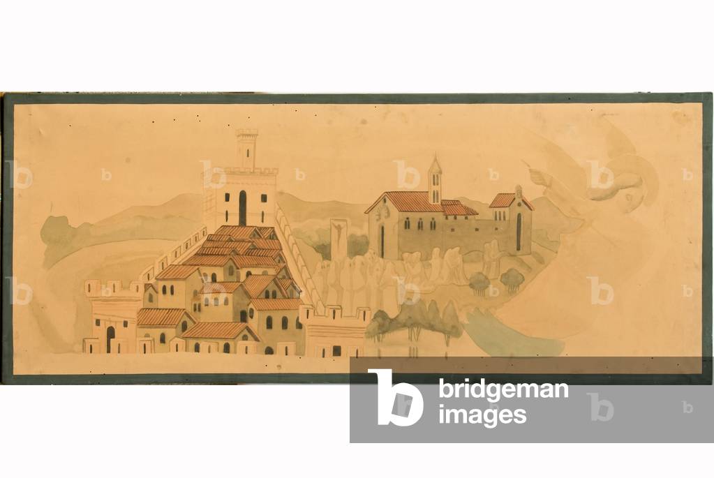 View of Civitella Benazzone, c.1900-60 (w/c on paper)