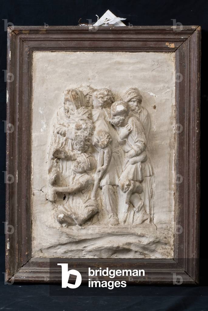 Miracle of the Apostles [group of cripples and poor people in the act of begging], c.1550-1599 (stucco)