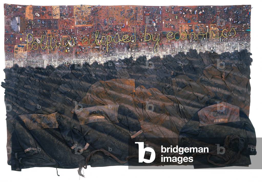 Politics Eclipsed by Economics, 1997 (mixed media)