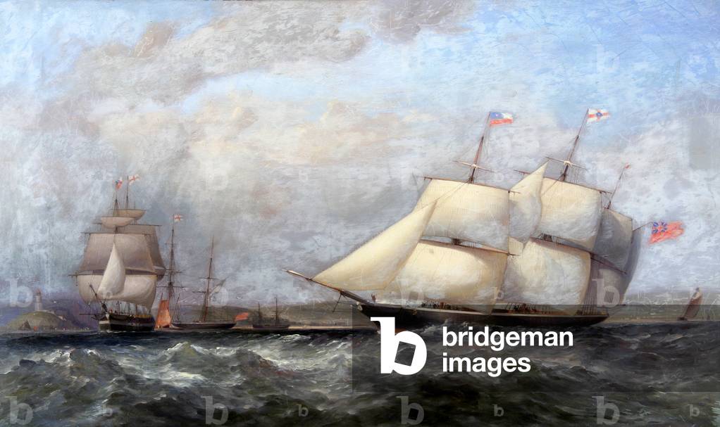 Shipping off Oystermouth (oil on canvas)