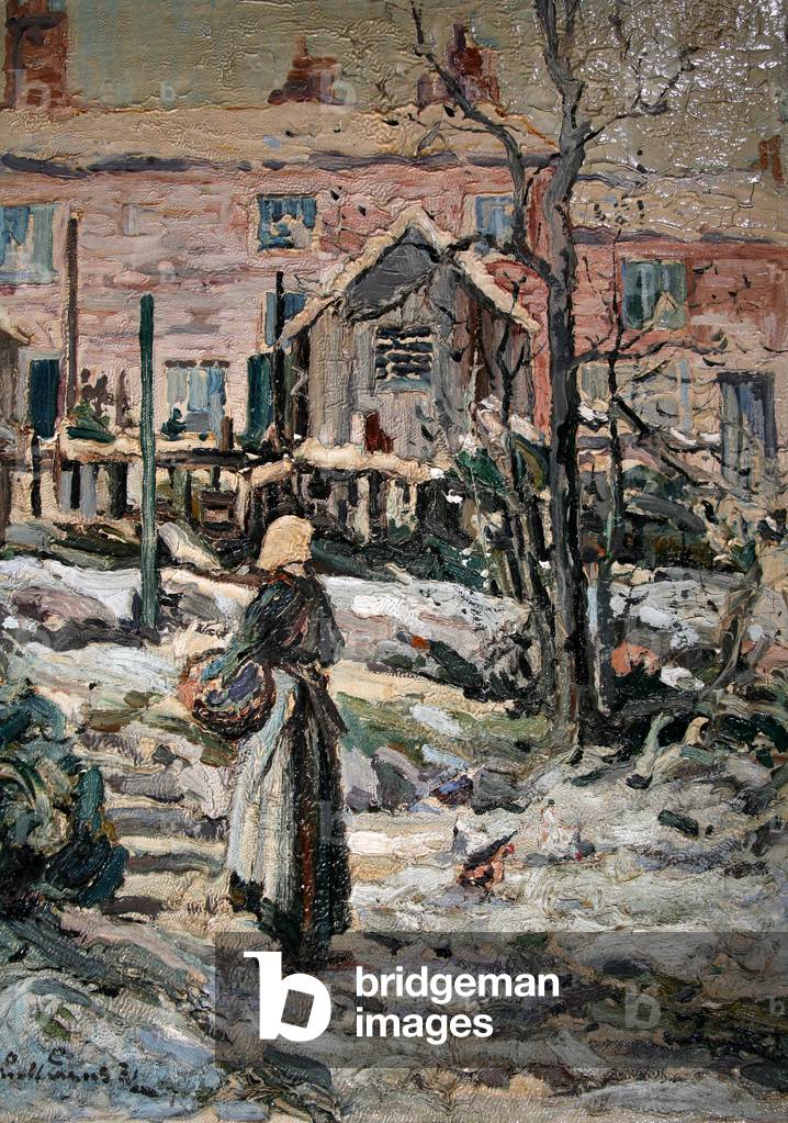 Snow in Swansea, 1931 (oil on board)