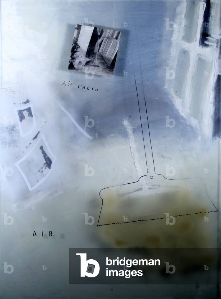 Michael Sweeping into Air III, 1982 (oil on canvas & plexi glass)