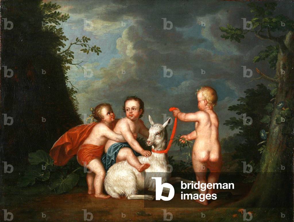 Cupids and Goat (oil on canvas)