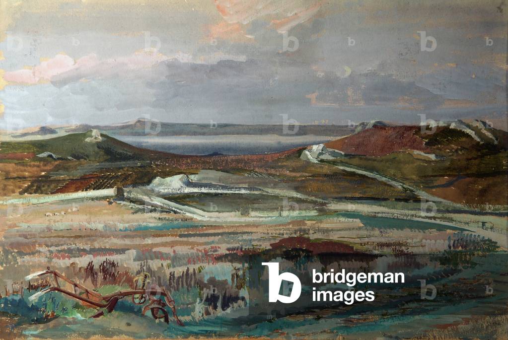 The last of the plough, 1949 (gouache on paper)