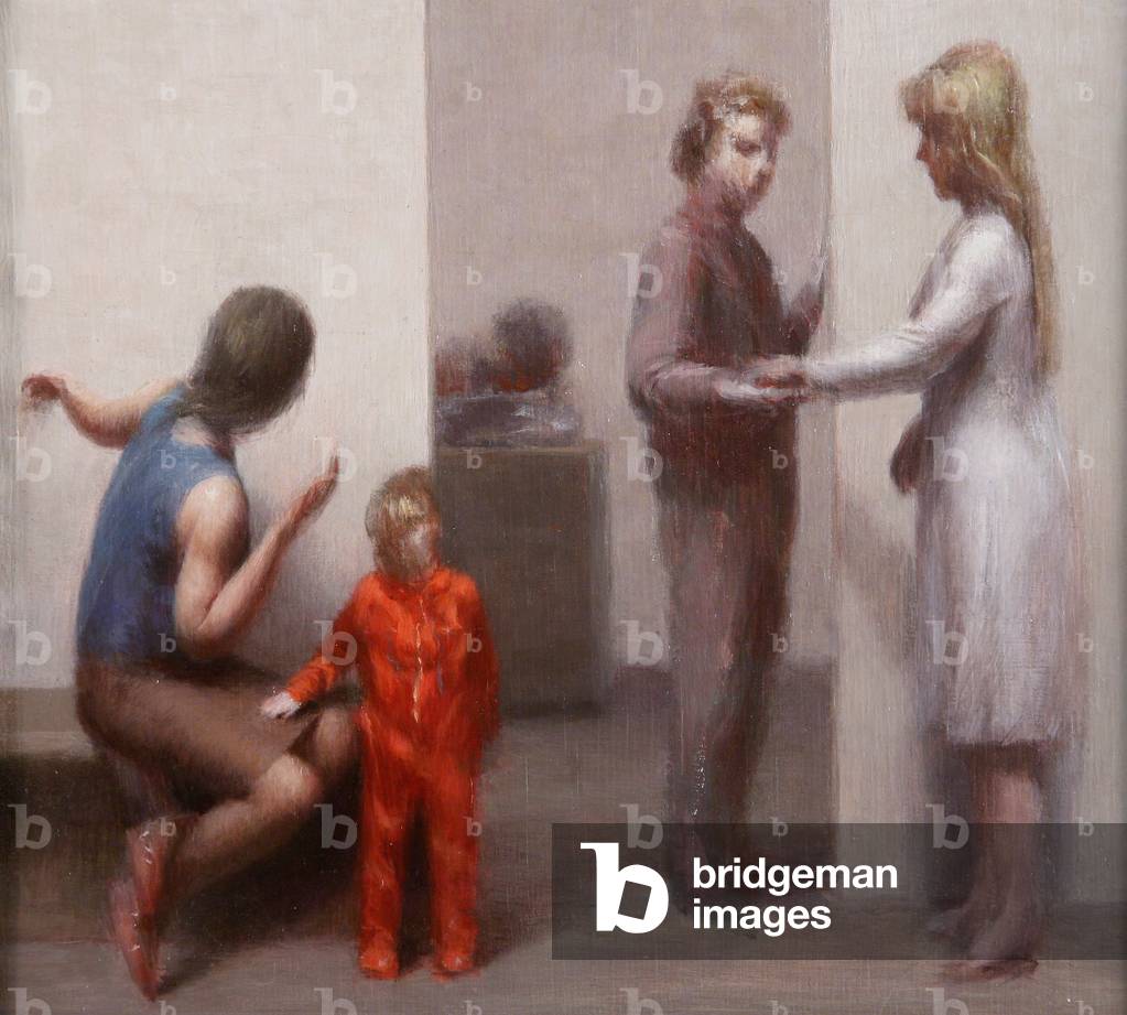 Preparatory study for corridor, 1982 (oil on board)