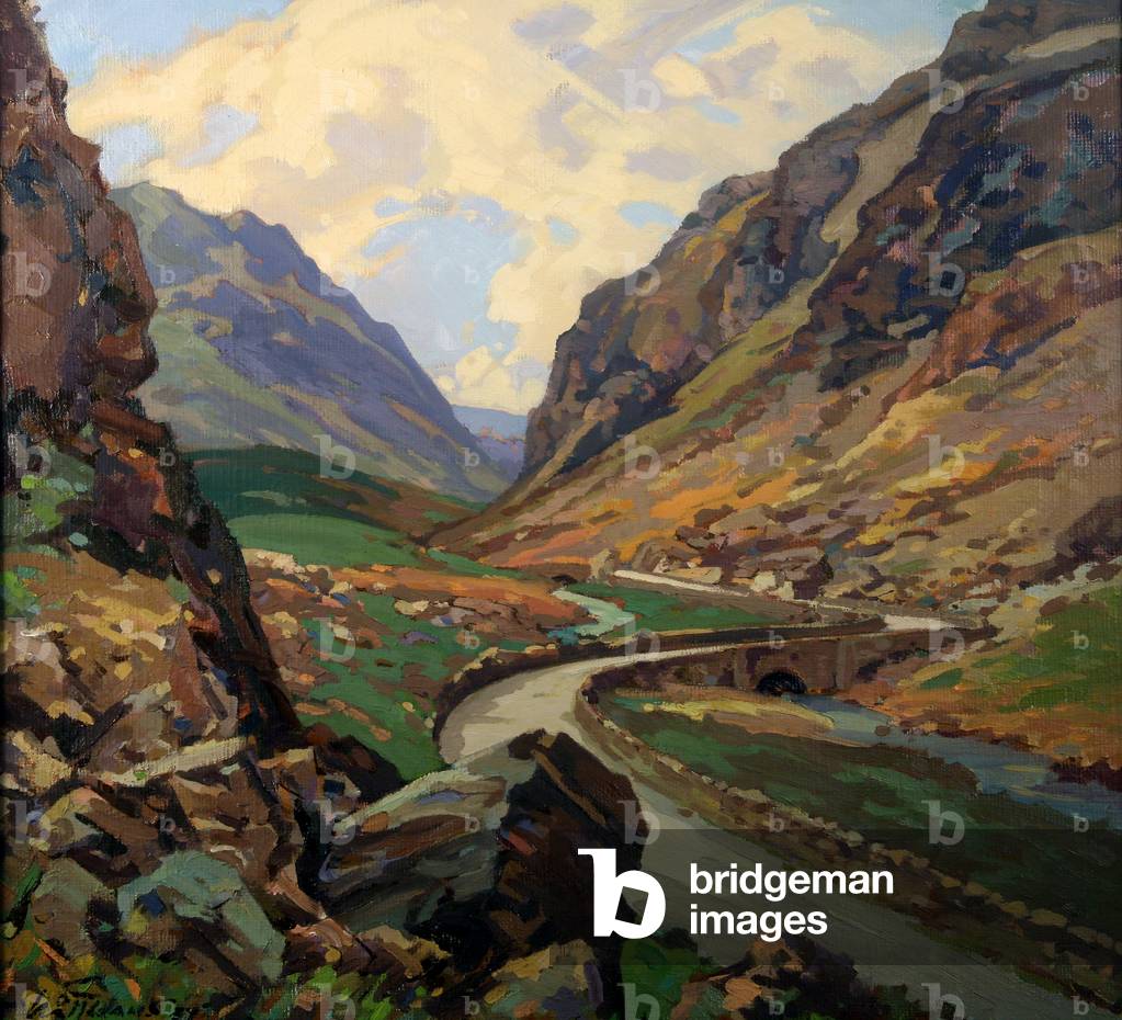 Llanberis Pass, North Wales (oil on canvas)