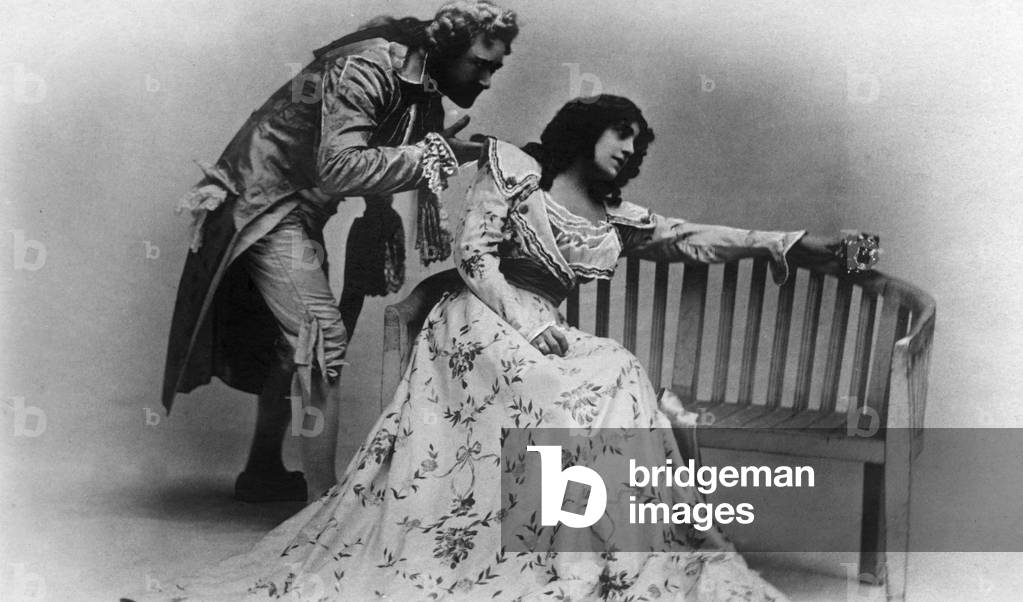 Fred Terry as Sir Percy Blakeney and Julia Neilson as Lady Blakeney in The Scarlet Pimpernel