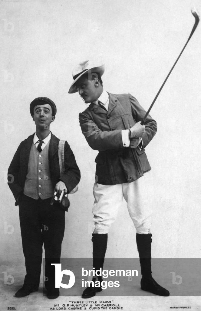 George Patrick Huntley as Lord Cheyne and Mr Carroll as Cupid the Caddie in ' Three Little Maids ' by Paul Rubens