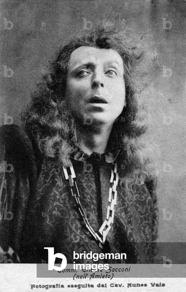 Ermete Zacconi, Italian actor of stage and screen in Franco Faccio's opera 'Amleto'