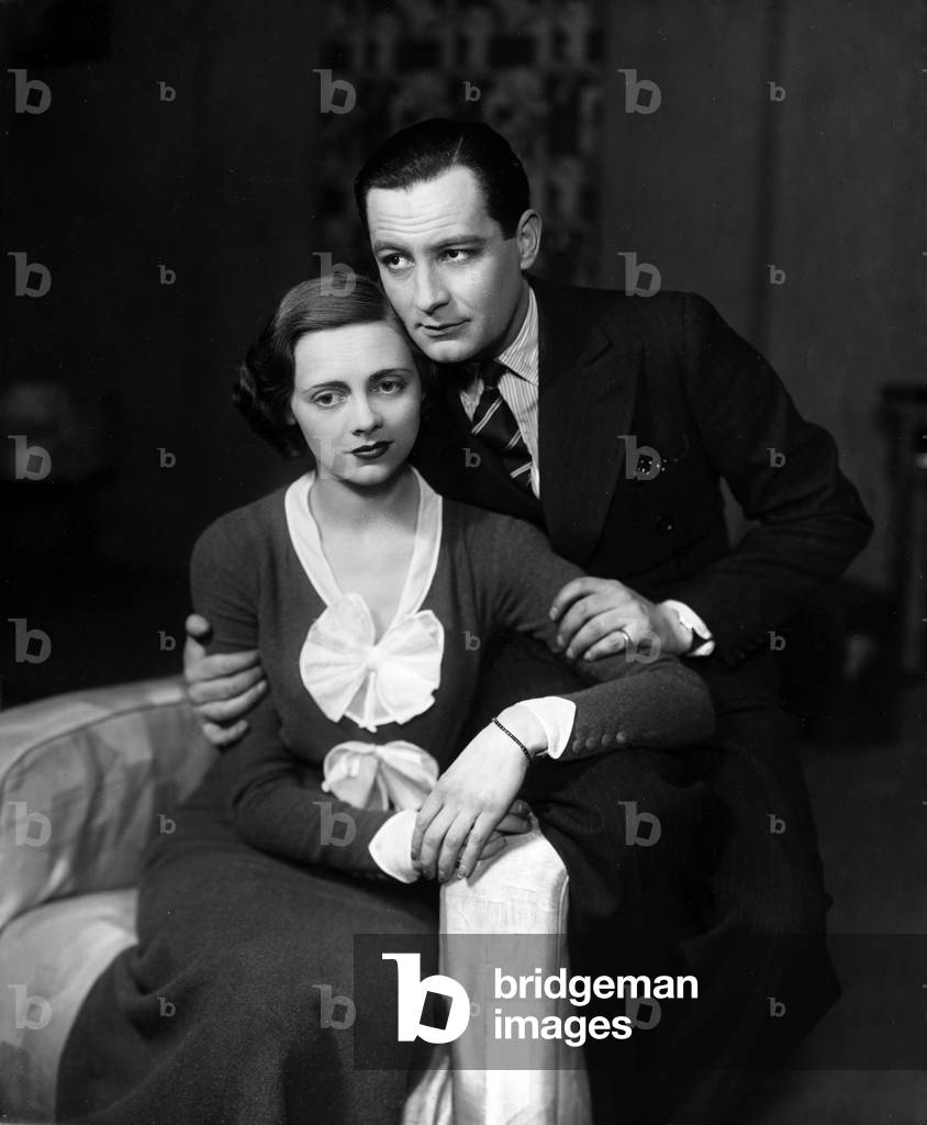 Celia Johnson and Robert Douglas in Anthony Armstrong and Herbert Shaw's play 'Ten Minute Alibi' , at Theatre Royal, London c