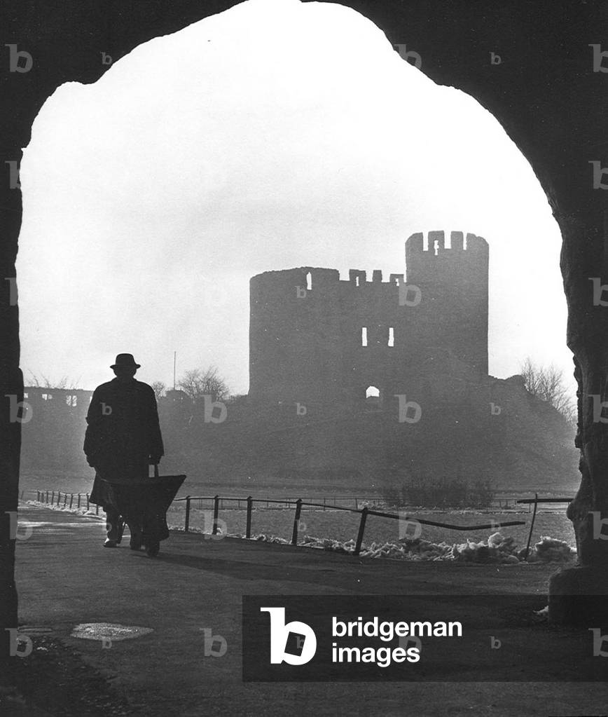 Dudley Castle Winter, 1958 (b/w photo)
