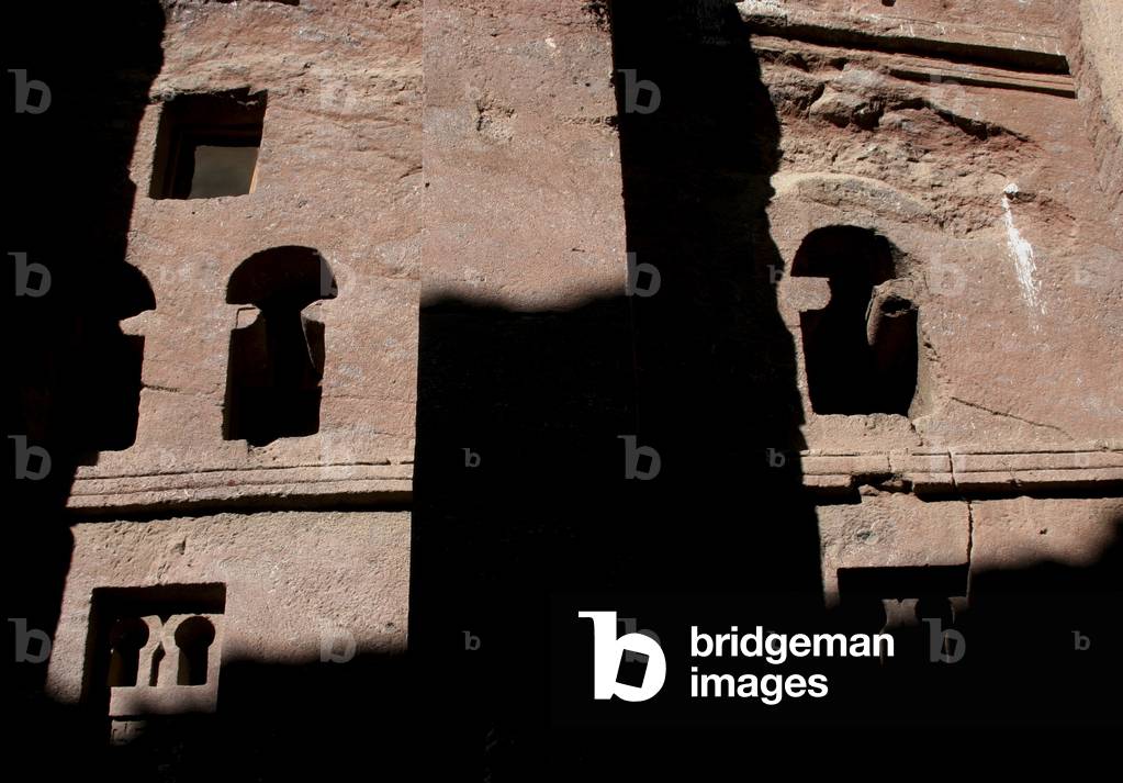 Bet Maryam - window of rock-hewn church in Lalibela, Ethiopia, Africa, November 2006.
