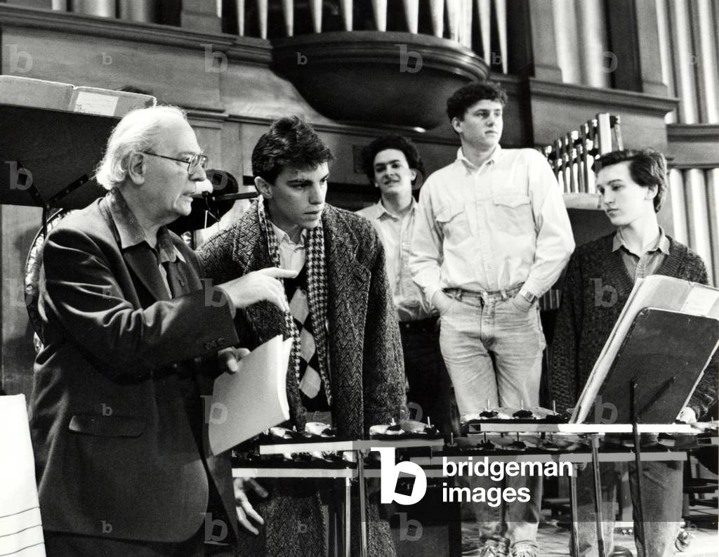 Olivier Messiaen in rehearsal