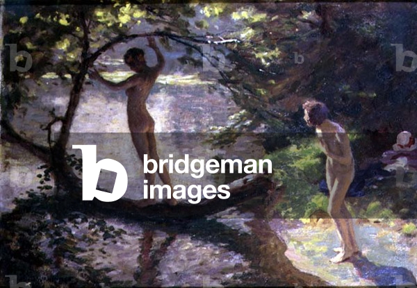 Image de Peinture représentant L'ébat, C20th Siècle par Charles D. Waren