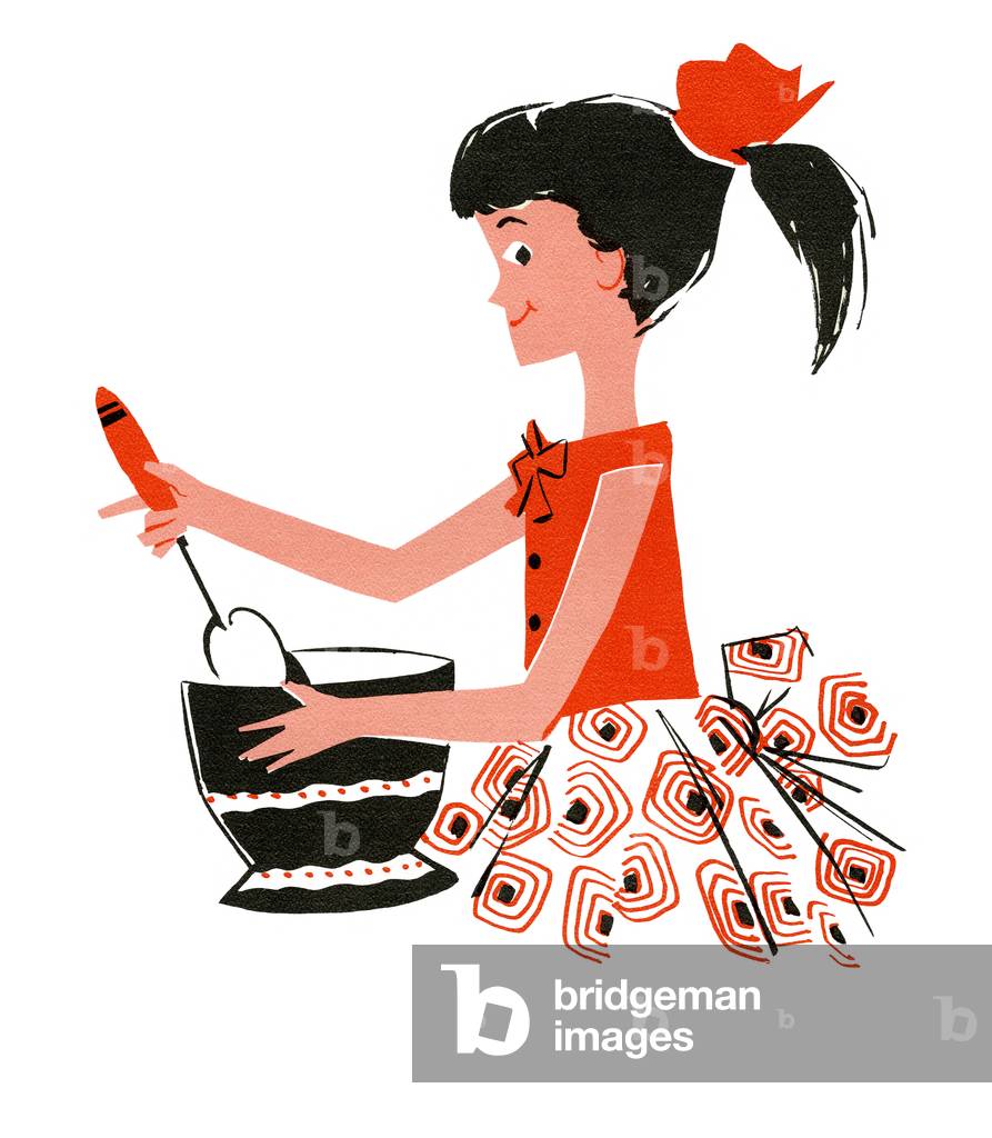 Young Girl Learning to Cook, 1958 (lithograph)