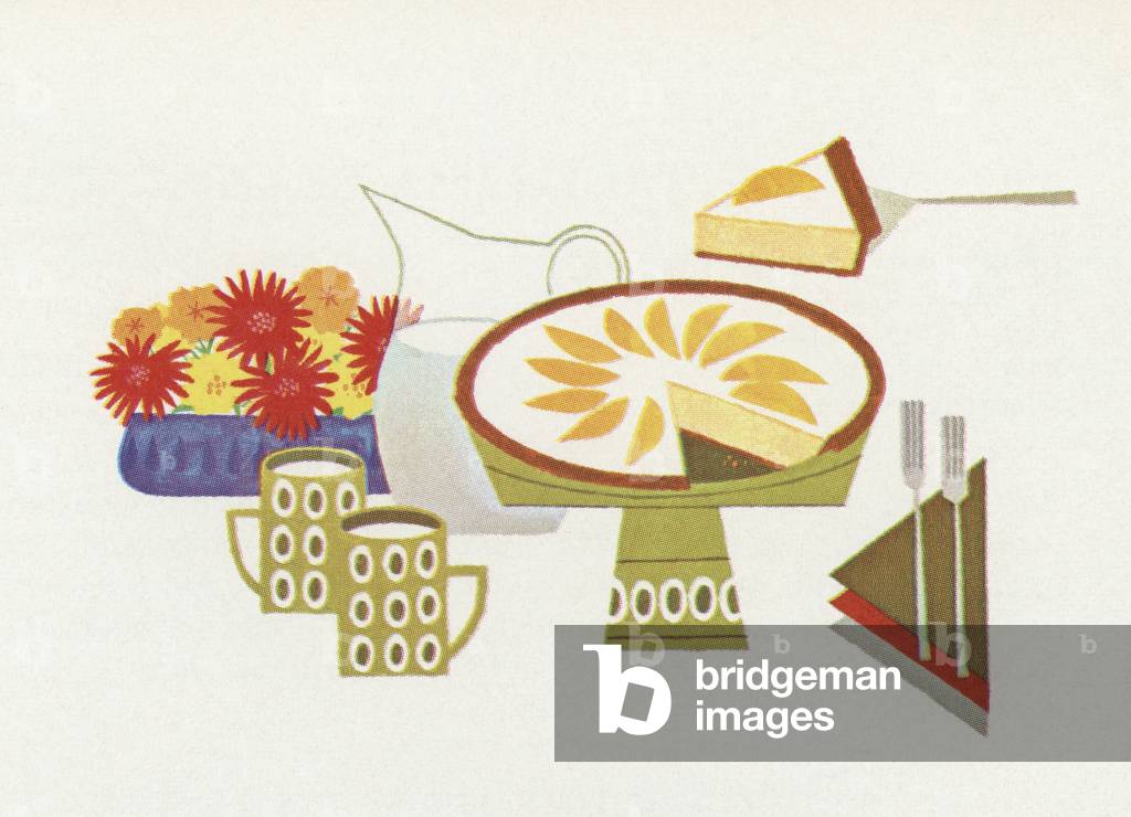 Retro Food: Dessert Course, 1957 (screen print)