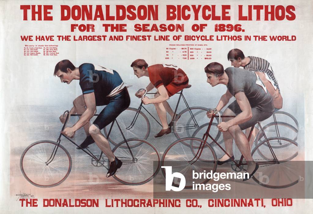 Poster of Racers on a Bicycle Course, 1896 (chromocolour litho)