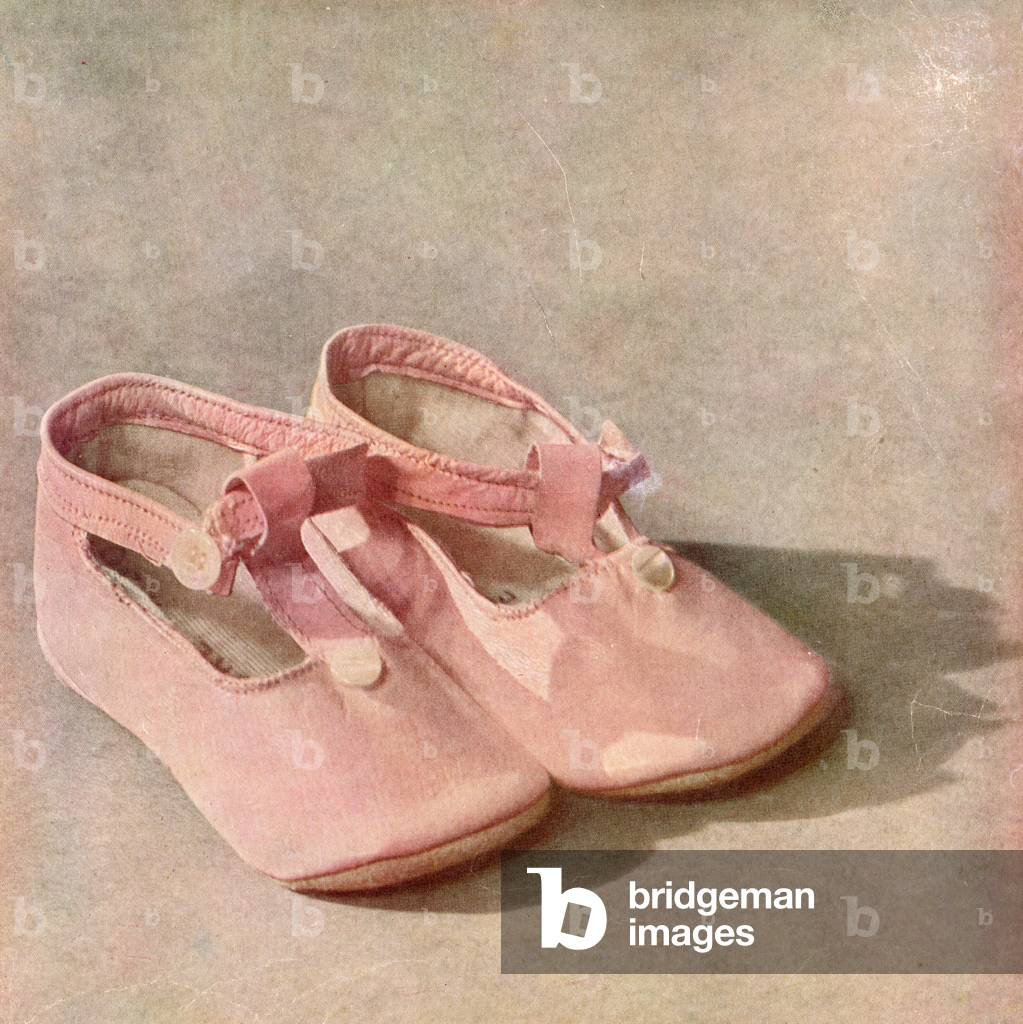 Vintage Children's Still Life - Baby Shoes, 1947 (screen print)