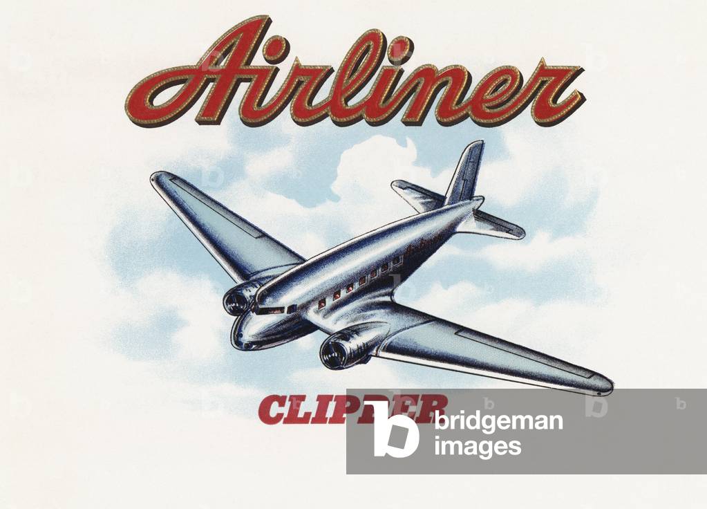 Early Airliner in Flight, 1934 (colour litho)