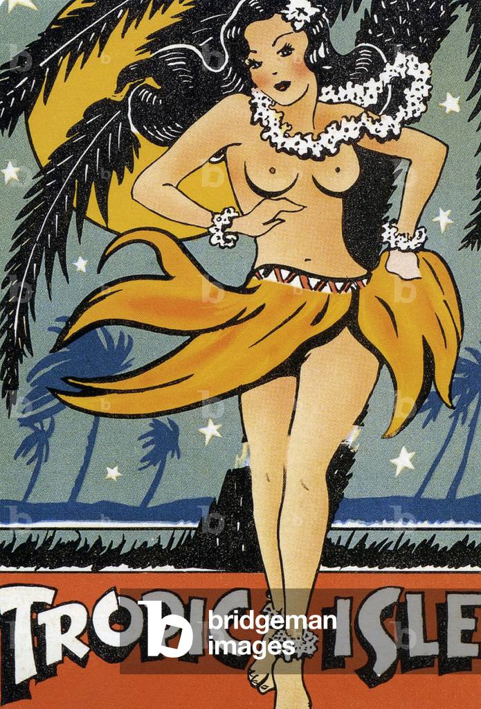 Tropic Isle Poster, 1940s (screen print)