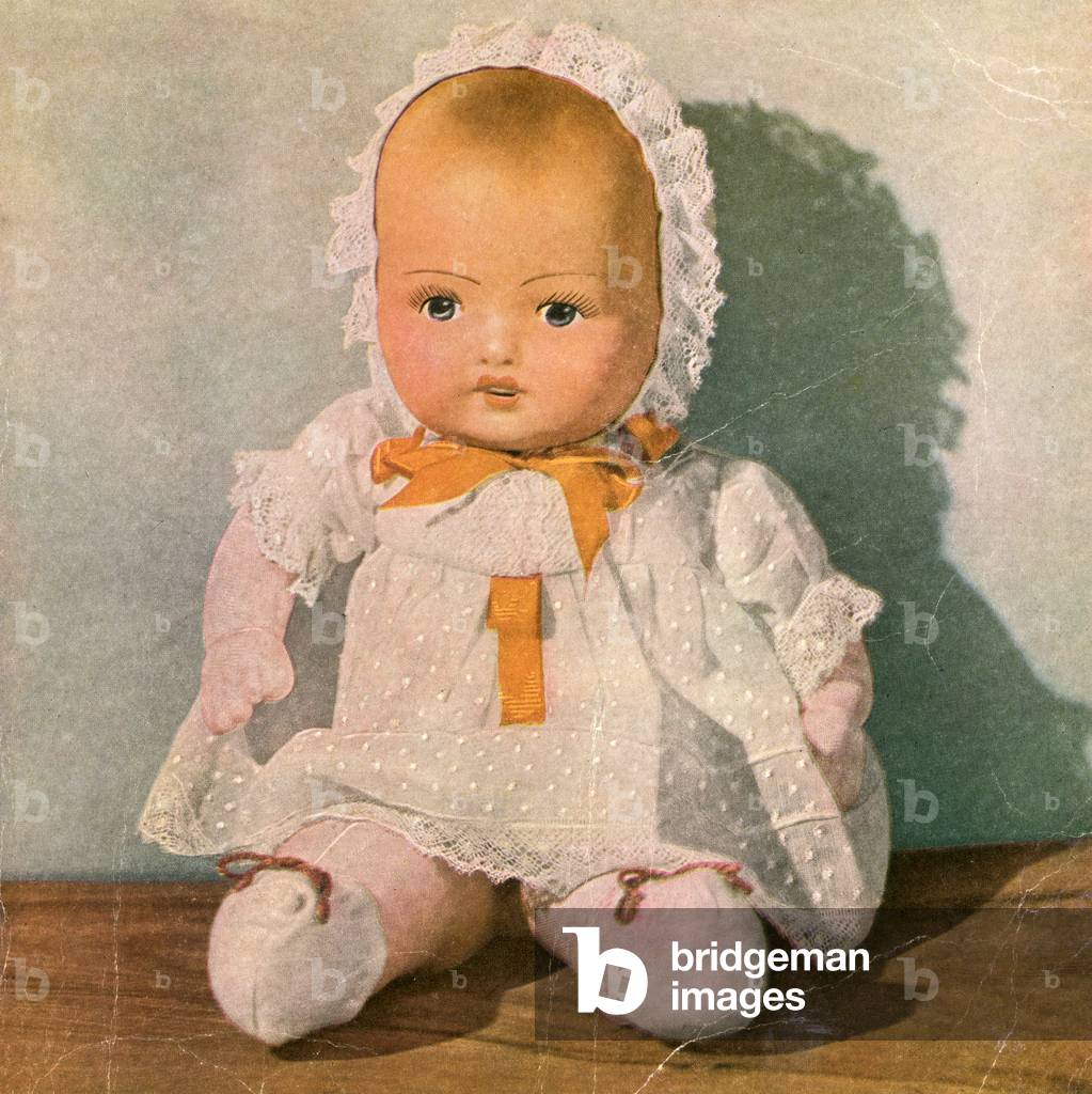 Vintage Children's Still Life - Doll, 1947 (screen print)